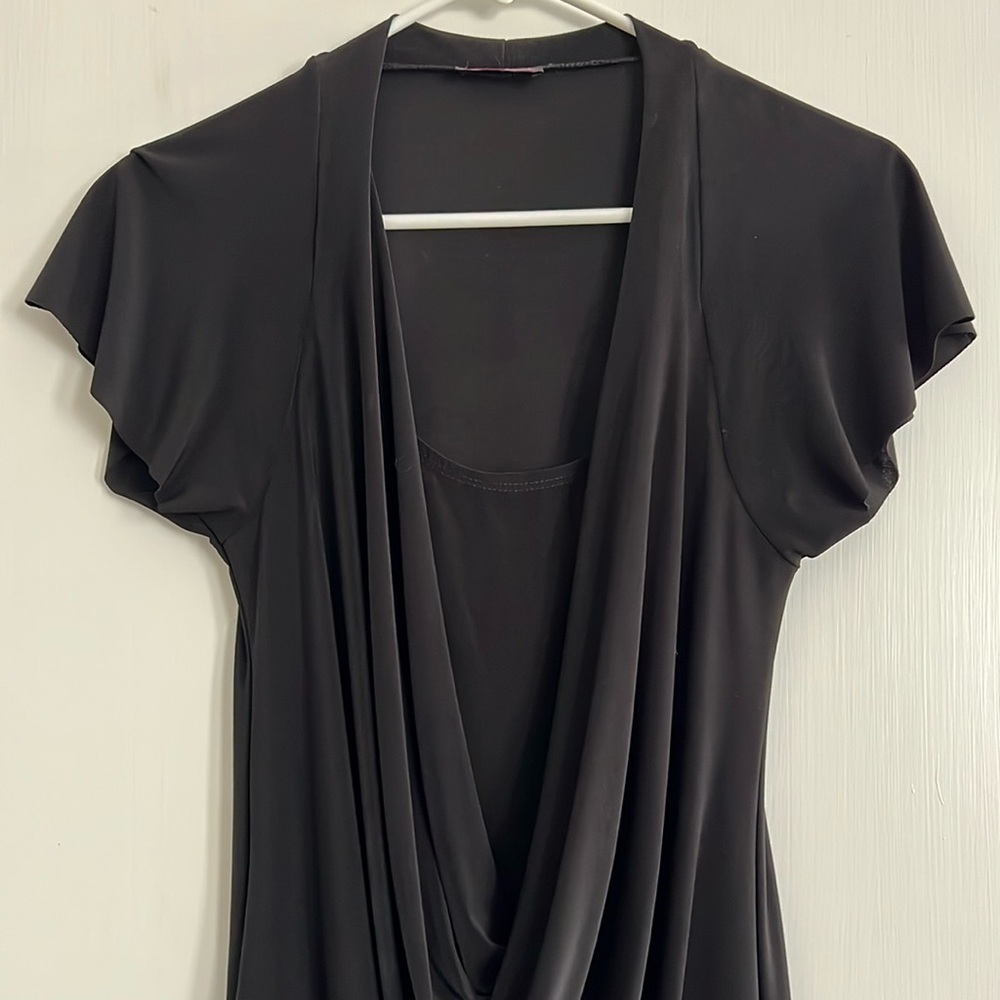 Tempted Hearts Black Cowl Neck Sheath Mini Dress